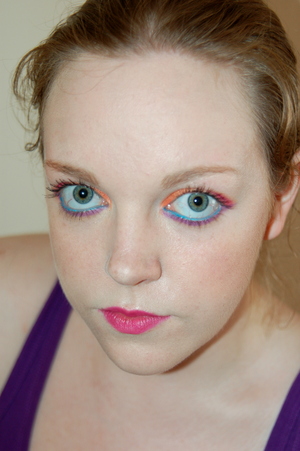 Summer Brights makeup. Tutorial for this look here: http://www.youtube.com/watch?v=3B6X-fb4c5A