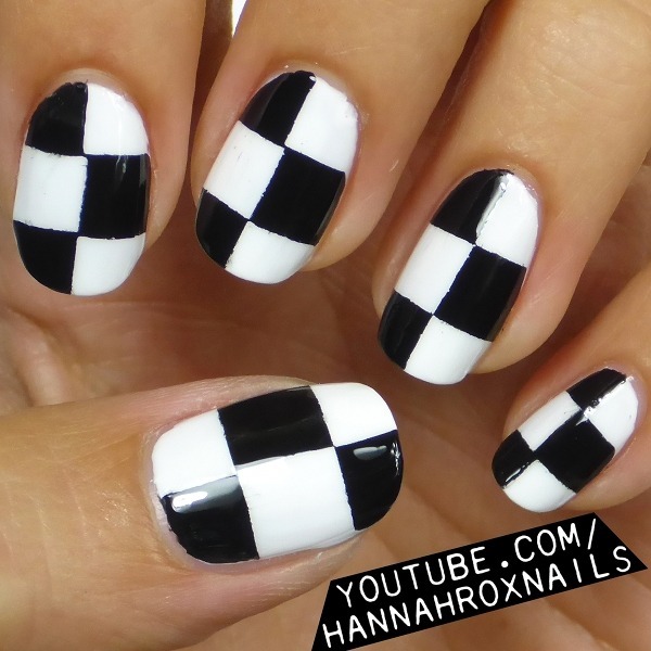 EASY Checkerboard Nail Art | Hannah L.'s (hannahroxit) Photo | Beautylish