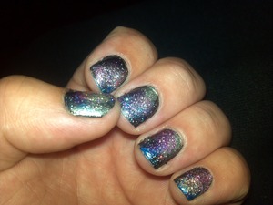 This is my first attempt at Galaxy Nails.