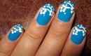 Flowers and Curves Nail Art Design