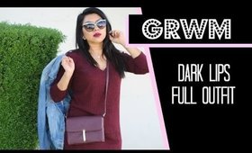 Get Ready With Me: Dark Lips | Full Outfit | imPress On Nails