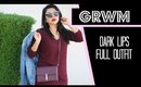 Get Ready With Me: Dark Lips | Full Outfit | imPress On Nails