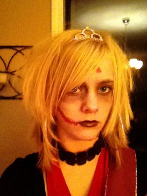 I was a zombie prom queen. Really dark and messy.