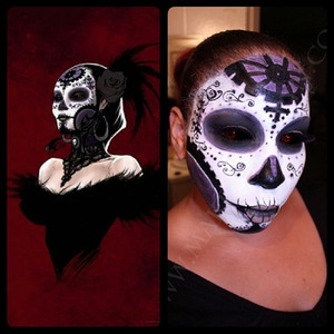 Stunning Dia de Los Muertos inspired look from Siryn, featuring our VIOLET NOIR lashes!