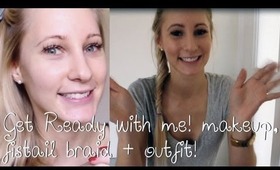 GRWM - Makeup, Fishtail Braid & outfit!