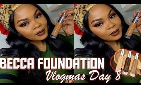 BECCA ULTIMATE COVERAGE FOUNDATION FIRST IMPRESSION & REVIEW | VLOGMAS DAY 8