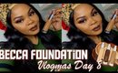 BECCA ULTIMATE COVERAGE FOUNDATION FIRST IMPRESSION & REVIEW | VLOGMAS DAY 8