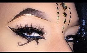 Bronze Egyptian Goddess Eyeliner, Arabic Inspired Makeup Tutorial - المكياج العربي