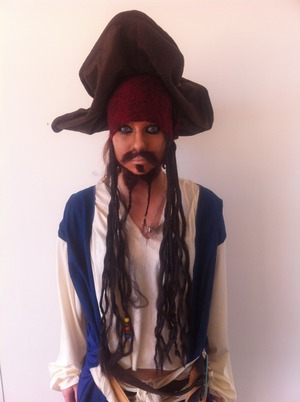 being Jak sparrow , creating facial hair aswell for him
