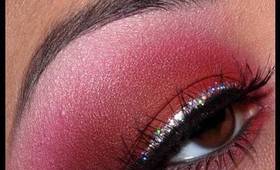 Red with Silver Glitter Liner tutorial!