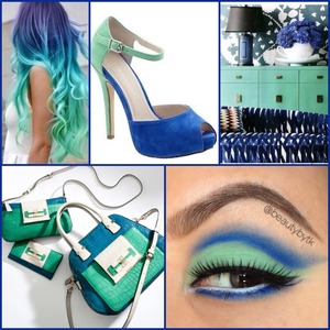 Inspired looks of mint green and royal blue. Instagram beautybytk