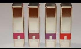 Swatches |  L'Oreal Colour Riche Caresse Lipsticks.
