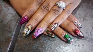 Alice in Wonderland themed nails