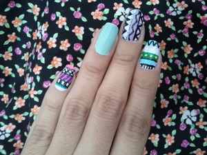 tribal print nails