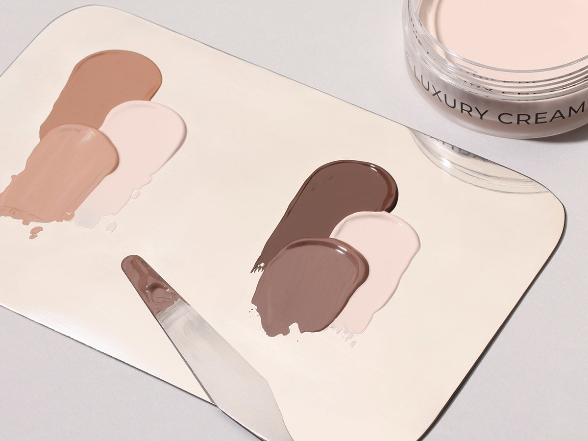 Use Shade 12 of the Luxury Cream Foundation to create custom shades.