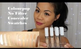 Colourpop No Filter Concealer Swatches ♡ NEW SHADES on Medium-Tan skin