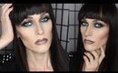 Dark Green and Silver Glitter Holiday Smokey Eye | Drag Queen Makeup