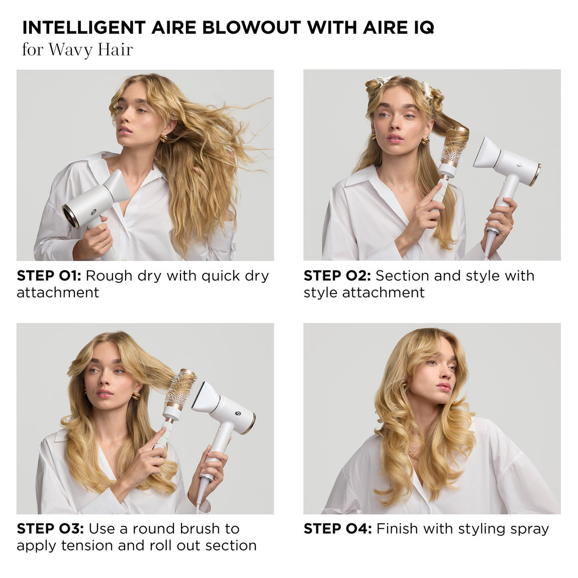 新品 HAIR BLOWER DRYER ホワイト スティックエアドライヤー T3 Aire IQ Intelligent Hair Dryer Clay White | Beautylish