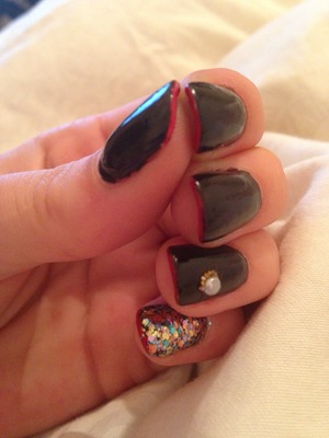 Previous attempt at louboutin mani while frenchies were growing out :)