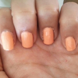 Made this color when i realized i didn't have any peachy nail polish & love the resoult