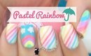 Pastel Rainbow Nail Art by The Crafty Ninja