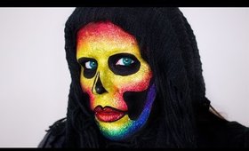 ☠  Death: Rainbow Glitter Skull by ☠