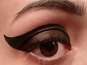 Used eyeliner and black eyeshadow. Super duper bored so I went incredibly dramatic