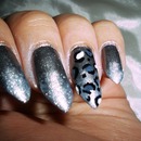 NYE gradient silver nails