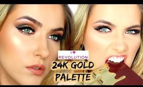 I HEART REVOLUTION 24K GOLD PALETTE MAKEUP TUTORIAL ✨ | shivonmakeupbiz