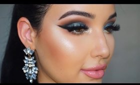 NikkieTutorials X TooFaced The Power of Makeup Tutorial  | Teal with a Pop of Glitter