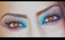 Neon Blue Eye Makeup Look - MakeupByLeeLee