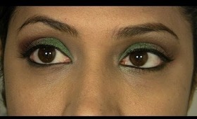 Dussehra Special Green Burgundy Brown Autumn Makeup