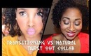 "Flat Twist Out " Transitioning vs Fully Natural Hair Collab w/ PrettieMajor