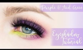 Bright Purple and Acid Green Eyeshadow Makeup Tutorial // Rebecca Shores MUAMake