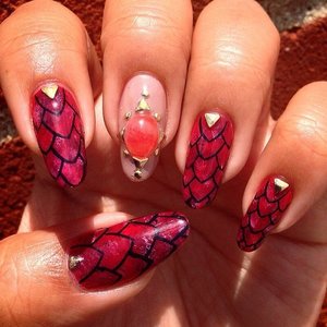Dragon egg nails inspired by Black Milk Clothing. 