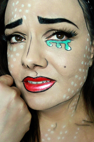 Lichtenstein comic makeup inspired by MadeYewLook by Lex