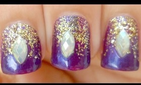 Fantasy Falling Glitter Nails ~ Easy Tutorial for short nails