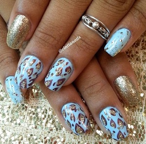 Baby blue and gold cheetah 