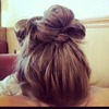 Messy hair bun