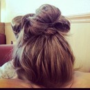 Messy hair bun