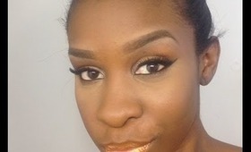 How To: Gold Smokey Eye & Gold Lips