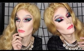 Full Drag Queen Makeup Tutorial | Coral Sunrise Eyes | Step by Step