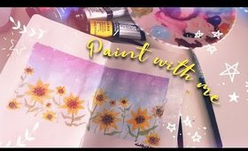 🌻SUNFLOWERS🌻  𝓇𝑒𝓁𝒶𝓍 𝒸𝒽𝒾𝓁𝓁𝒾𝓃𝑔  || painting with me 🌿🍃