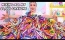 Mixing Together ALL My 10,000 Crayons Into GIANT Crayons