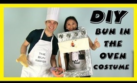 Halloween DIY Couples Pregnancy Costume: BUN IN THE OVEN!