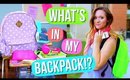 What's In My Backpack?! + DIY Backpack for Back to School! Alisha Marie