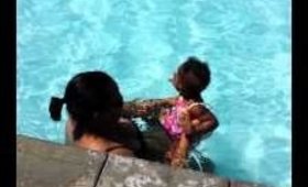 Josie goes for a swim