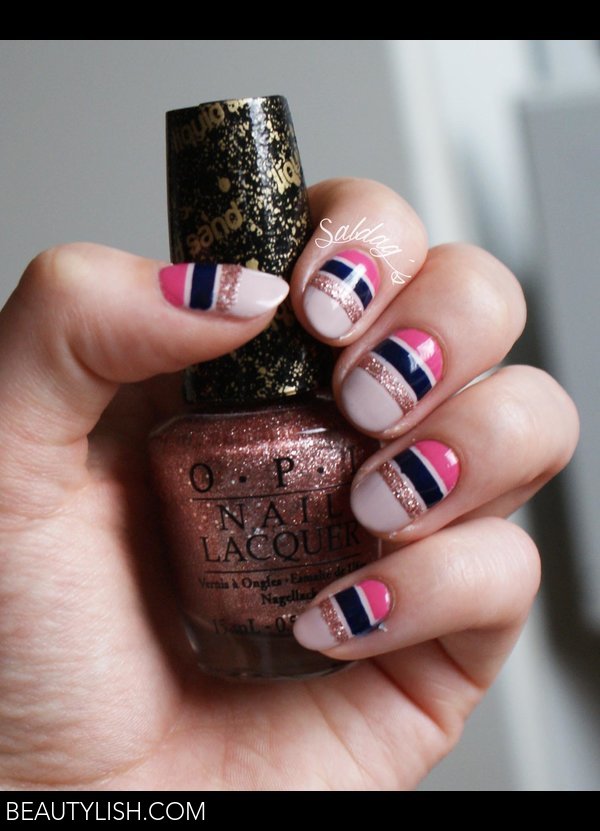 Hilfiger inspired stripe nails | Salla V.'s Photo | Beautylish