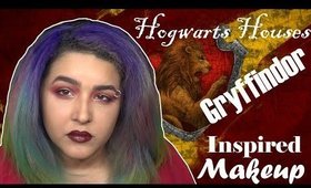 Hogwarts House Gryffindor Inspired Makeup Tutorial (NoBlandMakeup)