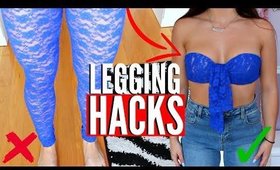 HOW To Transform your LEGGINGS | 4 LEGGING HACKS EVERY Girl MUST Know !! ( NO SEW )